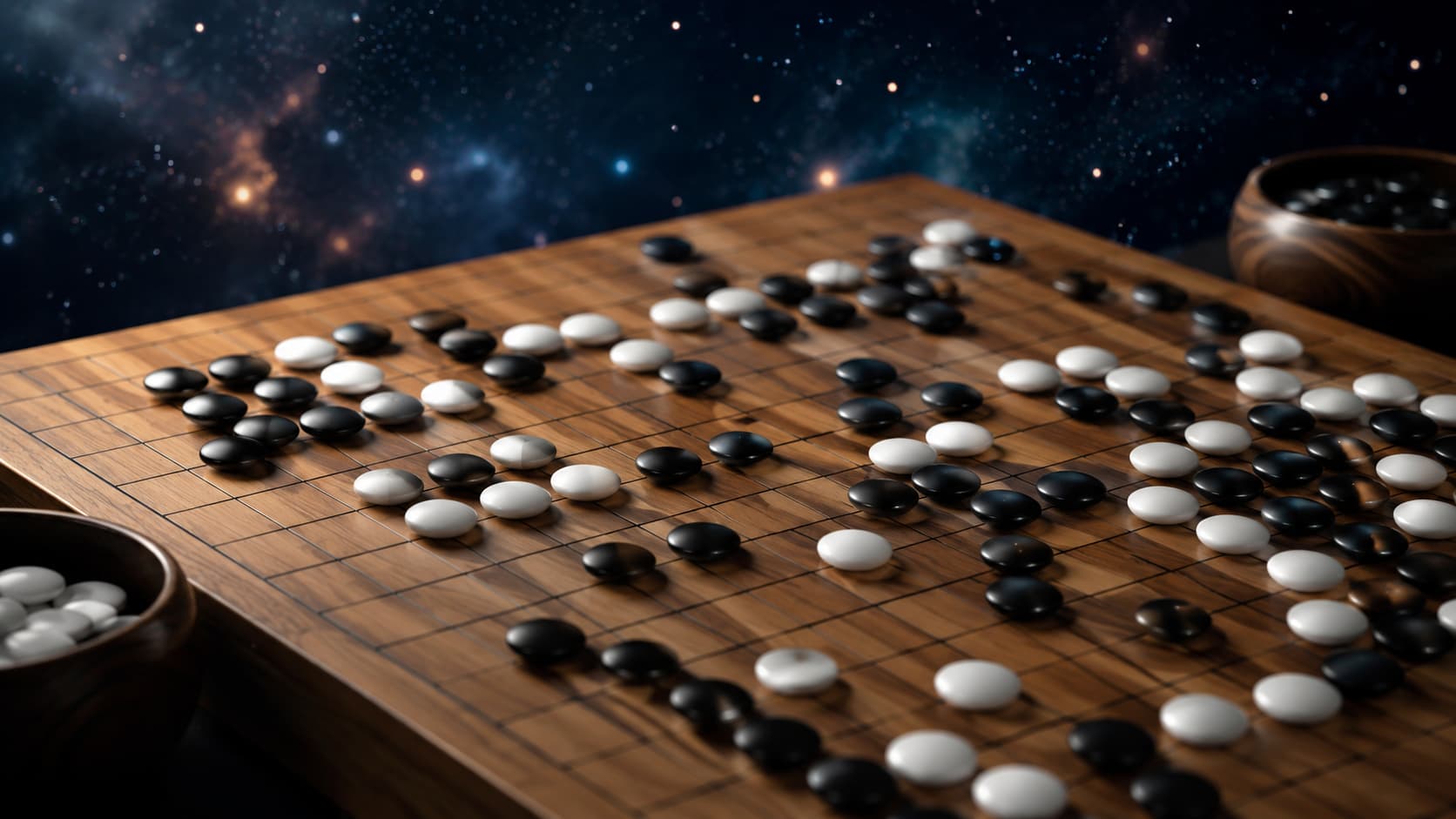 A game of Go in progress
